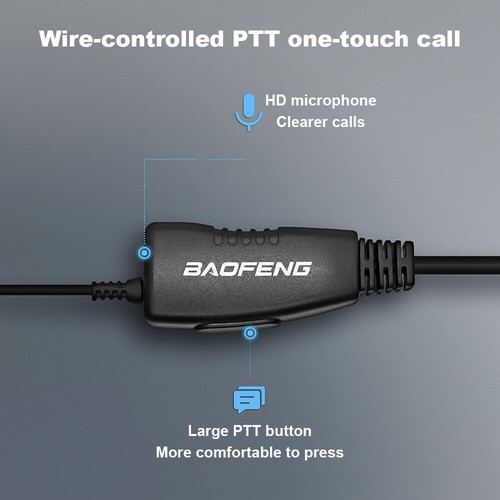2 Pin Walkie Talkie Earpiece Headset Earphone For BAOFENG/BAOJIE/WEIERWEI Radio - Zdjęcie 11 z 20