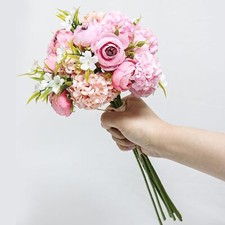 10 Branches Peonies Artificial Flowers Burgundy Artificial Peonies Silk Flowe...