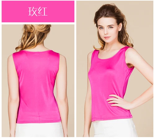 Women Mulberry Silk Camisole Sleeveless Shirt Scoop Neck Knit Silk Tank Top - Picture 8 of 64