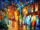 Wall Decor Oil Paint Park Scene Printed Canvas Wall Art Stretched On Solid Frame