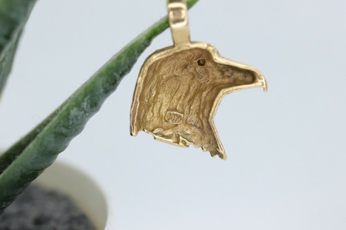 14k Eagle Pendant. 14k Eagle HEAD charm - Picture 5 of 5