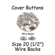 100 Size 20 1/2" - 12mm Cover Buttons / Fabric Covered Buttons - Wire Back