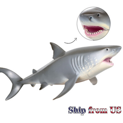 10'' Great White Shark Megalodon Meg Model Figure Jaws Ocean Animal Toy Collector