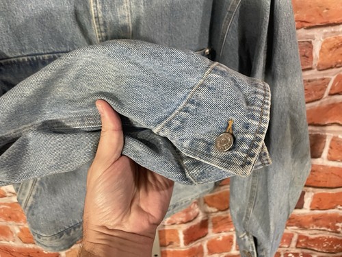 Giacca jeans camionista vintage Polo Ralph Lauren NIN dipinta a mano taglia L nove pollici unghie - Foto 7 di 10
