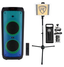 Rockville BASS PARTY 10 Karaoke Machine System Party Speaker w/Mic Tablet Stand
