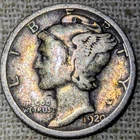 1920 S Mercury Dime Good/VG : Rainbow Tone, SF Mint (Only 4,000 Left) - .9 Fine