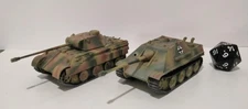 Handpainted Set of Two 1/100 Scale Zvesda Tanks Panther/Jagdpanther