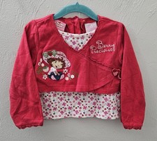 Vintage Y2K 2006 Strawberry Shortcake Girl Size 3T Red Embroidered Top Rare 
