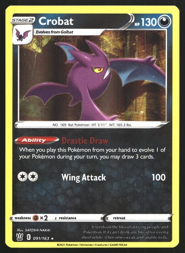 CROBAT 091/163 Holo LP SWSH Battle Styles Pokemon TCG Lightly Played