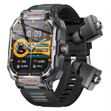 Military Smart Watch with Earbuds for Men and Women,2'' Tactical Display,Spor...