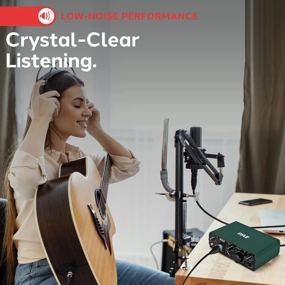 Pyle USB /ASIO Audio Interface-IN 2OUT 24bit /192kHz Podcaster (Brunswick Green) - Image 4 of 4