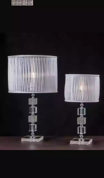 LuxuriöSe WeißE Tischlampe Kristall Kronleuchter Klassischer Stil Neu-image