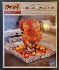 New! Open Box Parini Cookware Stainless Steel Chicken Roaster 11.75"
