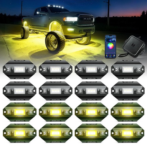 16 Pods RGBW LED Rock Lights - Multicolor Off-road LED Underglow Neon Light Kits - Bild 10 von 18