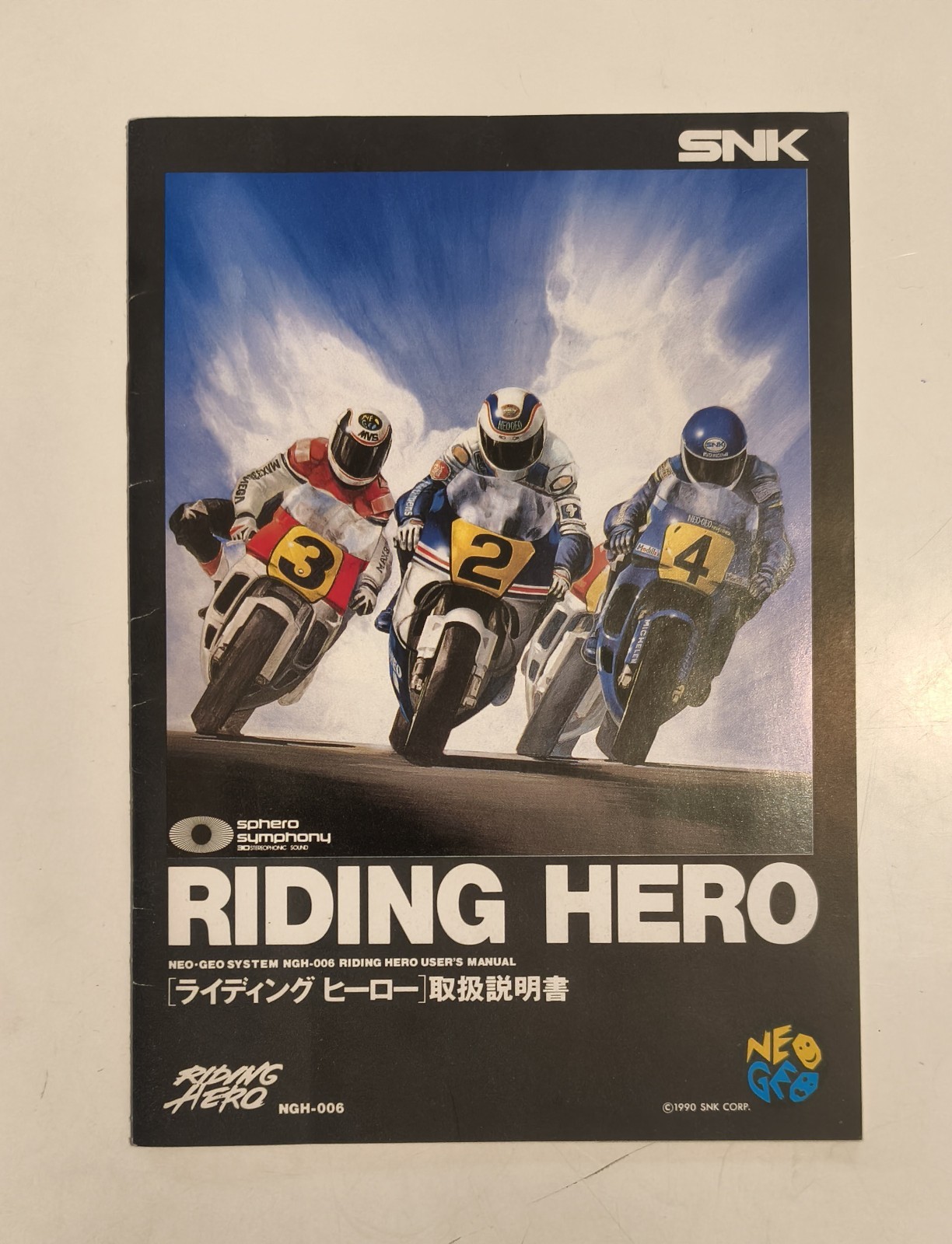 Notice Originale Riding Hero Neo Geo AES Jap - User Manual