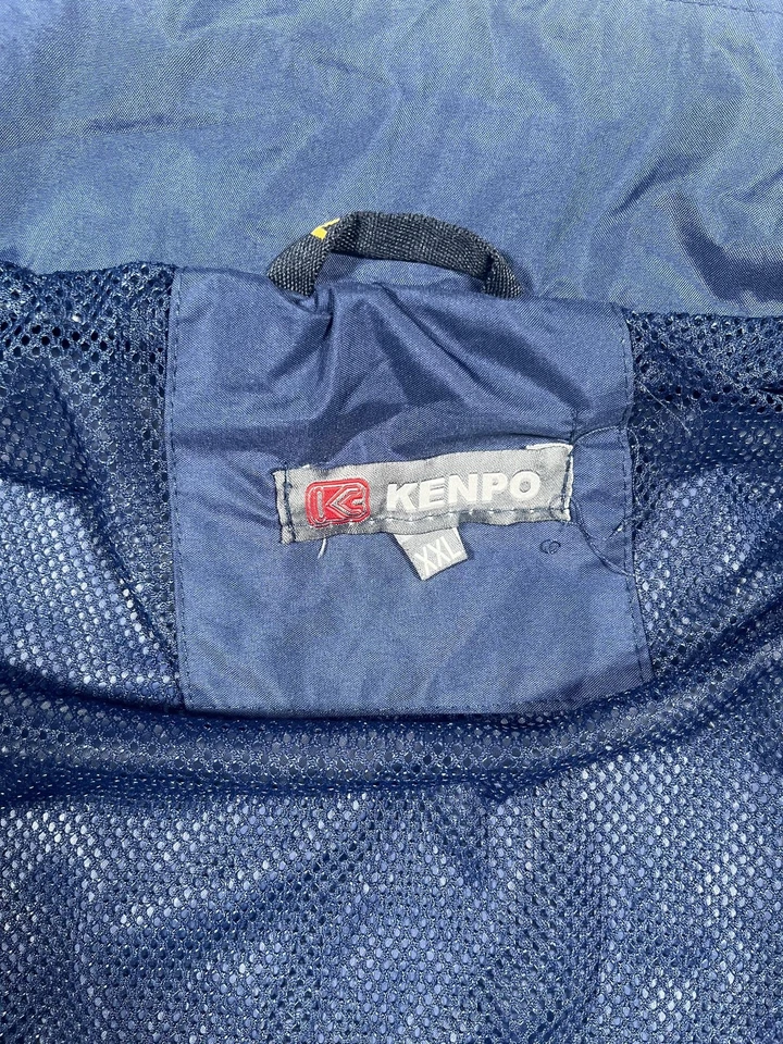 Kenpo Jacket Mens 2XL Navy Windbreaker Mesh Lined Full Zip Drawcord Hem Piping - Image 3 of 4