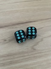 2x Black Teal Dice Valve Stem Caps Car Truck Suv Bike Bicycle Bmx Motorcycle 2x Black Teal Dice Valve Stem Caps Car Truck Suv Bike Bicycle Bmx Motorcycle