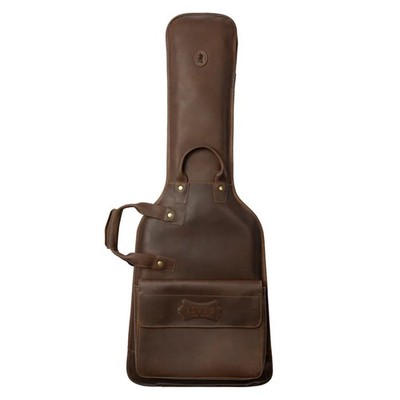 Levy's Solera Series Premium Crazy Horse Leather Electric Guitar Gig Bag - Brown