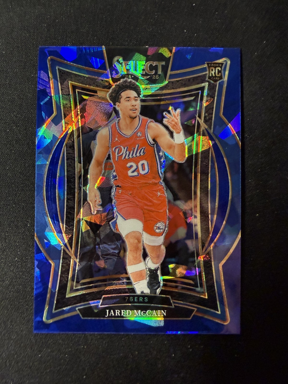 2024-25 Panini Select - Concourse Jared McCain #82 Blue Cracked Ice Prizm (RC)