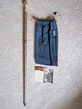 Vtg. TIPPLING Cane Wooden Walking Stick w/ Compass Hidden Flask