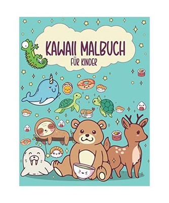 Kawaii Malbuch für Kinder: Kawaii Doodle Ausmalbuch für Kinder ab 6 Jahre mit 