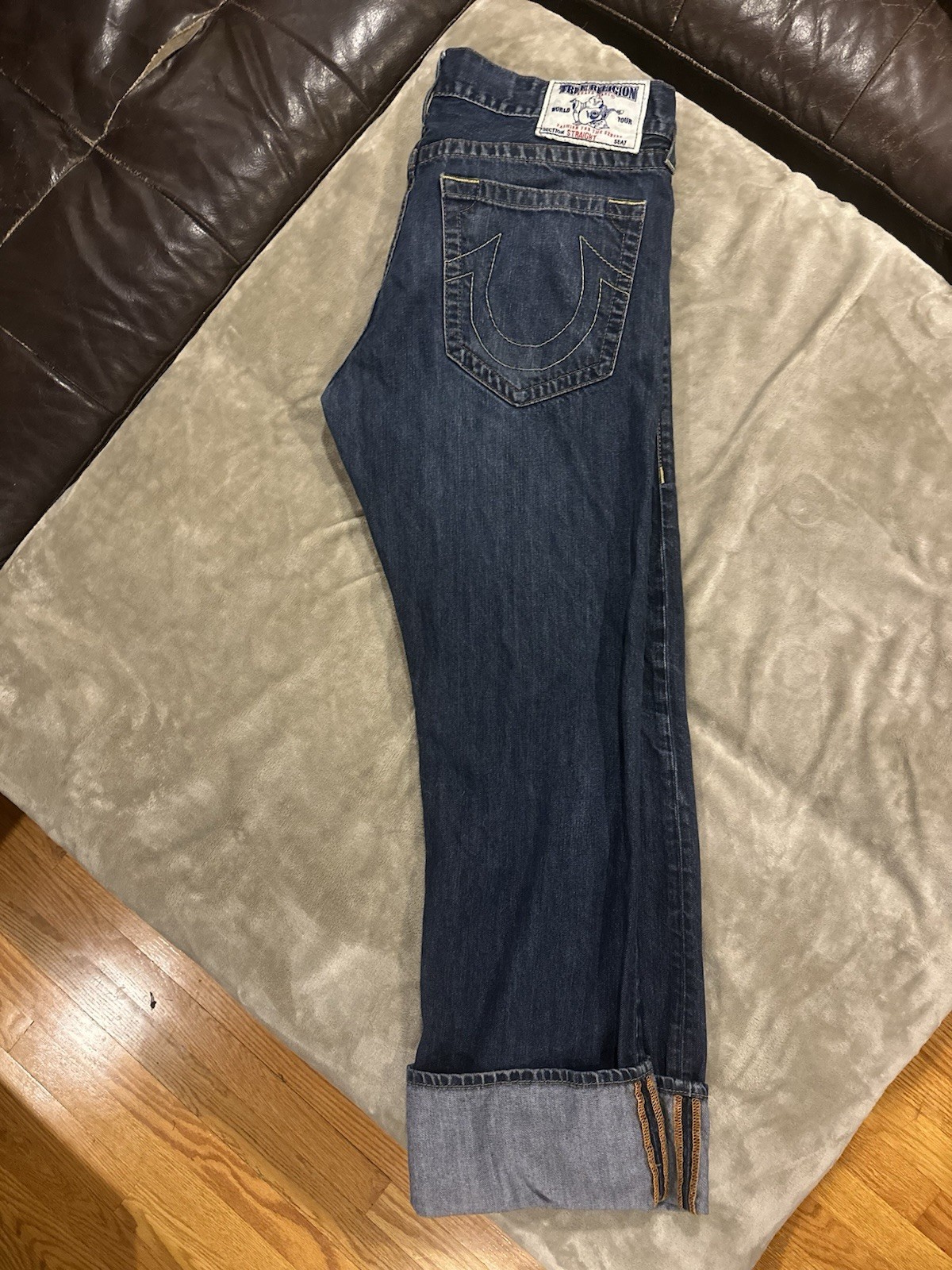 True Religion Straight Basic Old Multi Wheat Jean… - image 7