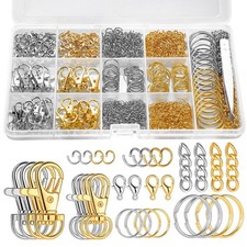 1130PCS Keychain Making Kit Gold Silver Jump Rings Jewelry DIY Supplies