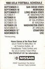 1988 UCLA football pocket schedule with Troy Aikman pictured — photo 2