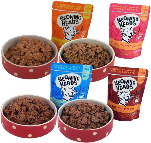 Meowing Heads Wet Cat Food - Variety Pack - 93% Natural Turkey, Chicken, Beef & - Picture 4 of 5