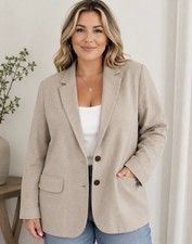 Linen Women's Spring Blazer - A New Day Tan L NWT