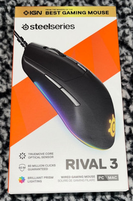 steelseries Rival 3 Gaming Mouse Wired NEW Sealed PC/MAC
