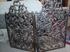 Vntg Cast Iron Fireplace Screen Panels — photo 2