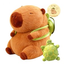 Capybara Plush with Turtle Backpack, Kawaii Capybara Doll Stuffed Birthday Gi...