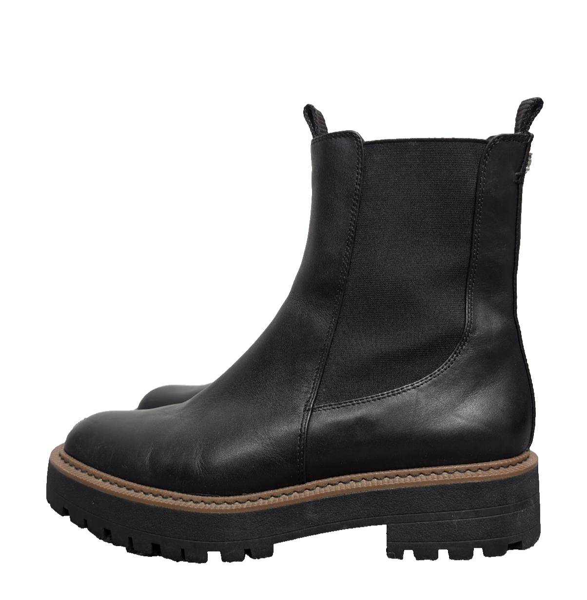 Sam Edelman Laguna Chelsea Boots Womens 10 Black Leather Platform Chunky Classic