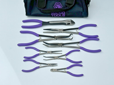 Matco Tools 8pc SPLR8P PURPLE Long Reach & Mini Pliers Set w/ Duffle Bag (NOS)