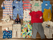15-Piece Baby Boys Size 0-3 3-6 Months Clothing Lot Outfits Sleepers Shoes NWT