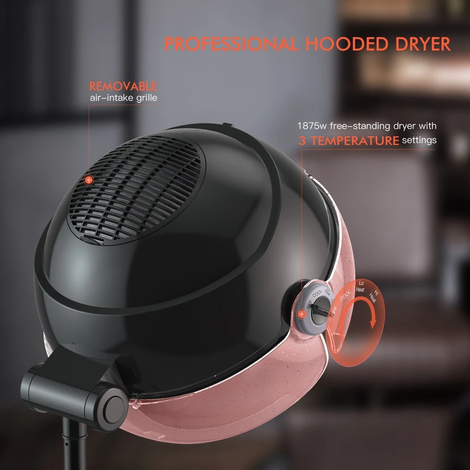 TASALON 1875W Professional Adjustable Standing Hooded Hair Dryer Salon Home Spa - Image 3 of 4