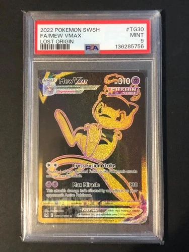PSA 9, Mew VMAX TG30/TG30 - Lost Origin Trainer Gallery Pokemon TCG NM