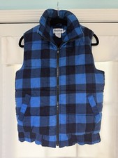 Vintage men  s Repage blue buffalo plaid puffer vest Size Medium