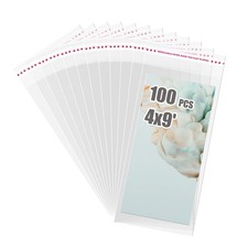 Self Sealing Cellophane Bags 100 PCS,4x9 Inches Clear Resealable Cellophane B...