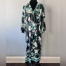 JONES NEW YORK Women's V-Neck Midi Dress Black & Green Size Small