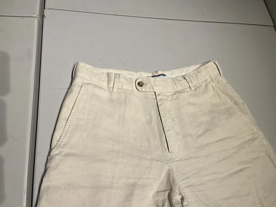 Peter Millar Pantalones Cortos Para Hombre 32 Caqui Tostado Golf Lino Seda Algodón Vestido Informal Foto 2 de 4