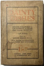1917 DAINTY DISHES HARRIET ST CLAIR MUNSTER EDDEN COOKBOOK RECIPES 15TH RARE