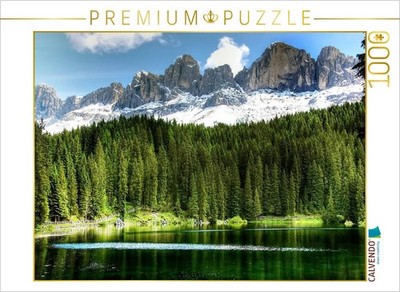 CALVENDO Puzzle Karersee mit Rosengarten - erreichbar über Karerpass oder Bozen