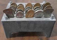 20 Vtg 2" Laundry/Gym Bag Numbered Safety Pins~ 30-Slot Holding Rack Included 