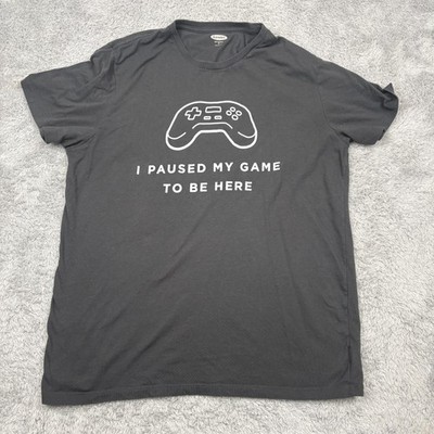 Old Navy Shirt Mens XL Gray I Paused My Game To Be Here Gamer Graphic Tee