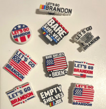 Patriotic USA Political Rubber Shoe Charm Set, Multicolor American Flag