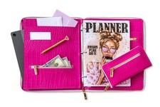 Padfolio A4.Pink Portfolio A4. Leather A4 organizer. Leather A4 notebook.
