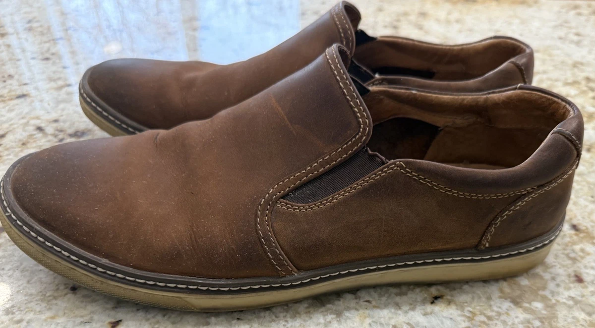 Johnston & Murphy Mens McGuffey Brown Woven Slip-On Shoes Sz 8.5M Leather Preppy Johnston & Murphy McGuffey Sheepskin Woven | Mercari main image 2