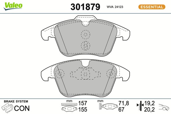 Bremsbelagsatz Scheibenbremse Essential Valeo 301879 FüR Ford MAX Mondeo Galaxy-image
